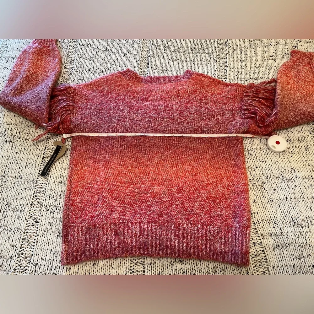 Frye & Co. Women’s Sueded Rosewood Fringe Pullover Pink Sweater Size XS NWT
